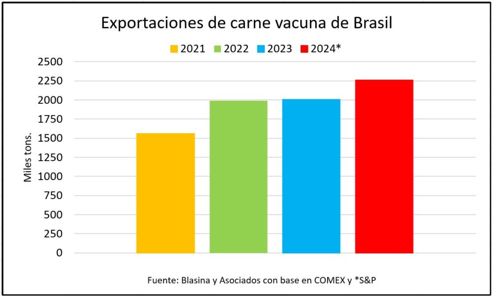 Imagen Brasil exportará 1,1 millones de toneladas de carne vacuna en el segundo semestre