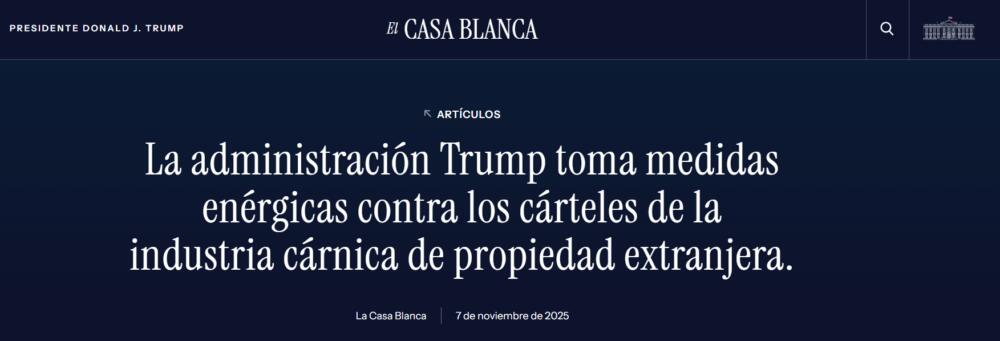 Trump carga contra los frigoríficos: habrá una investigación sobre las cuatro grandes empresas cárnicas estadounidenses