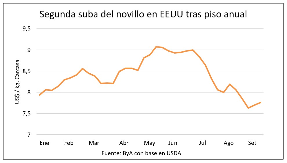 Novillo en EEUU: se frena el repunte de precios