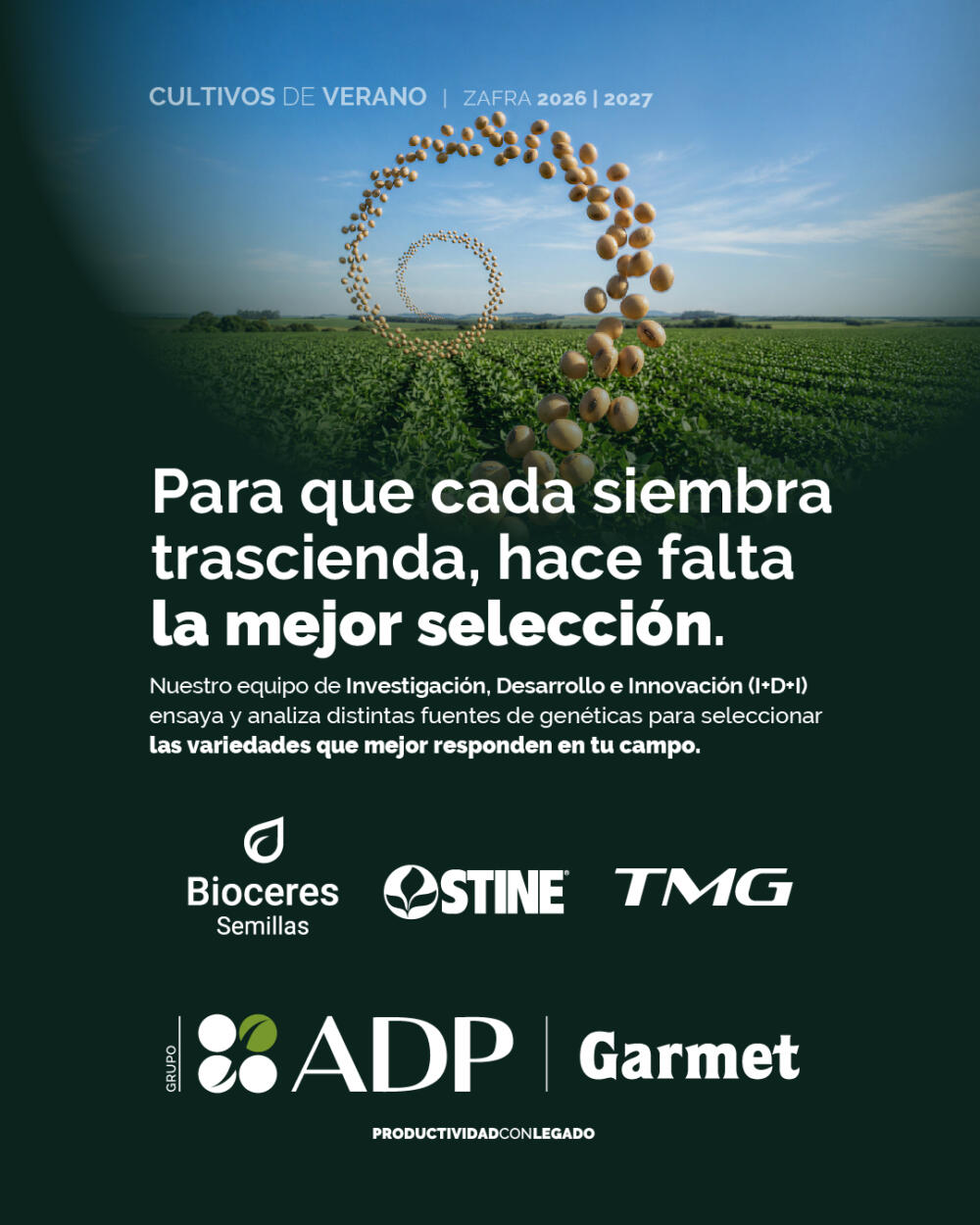 Grupo ADP presenta su propuesta de soja 2026/27: una variedad para cada ambiente de producción.